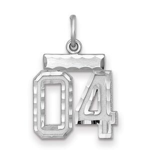 Sterling Silver, Varsity Collection, Small D/C Pendant, Number 04